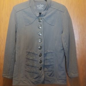 Gray button down jacket